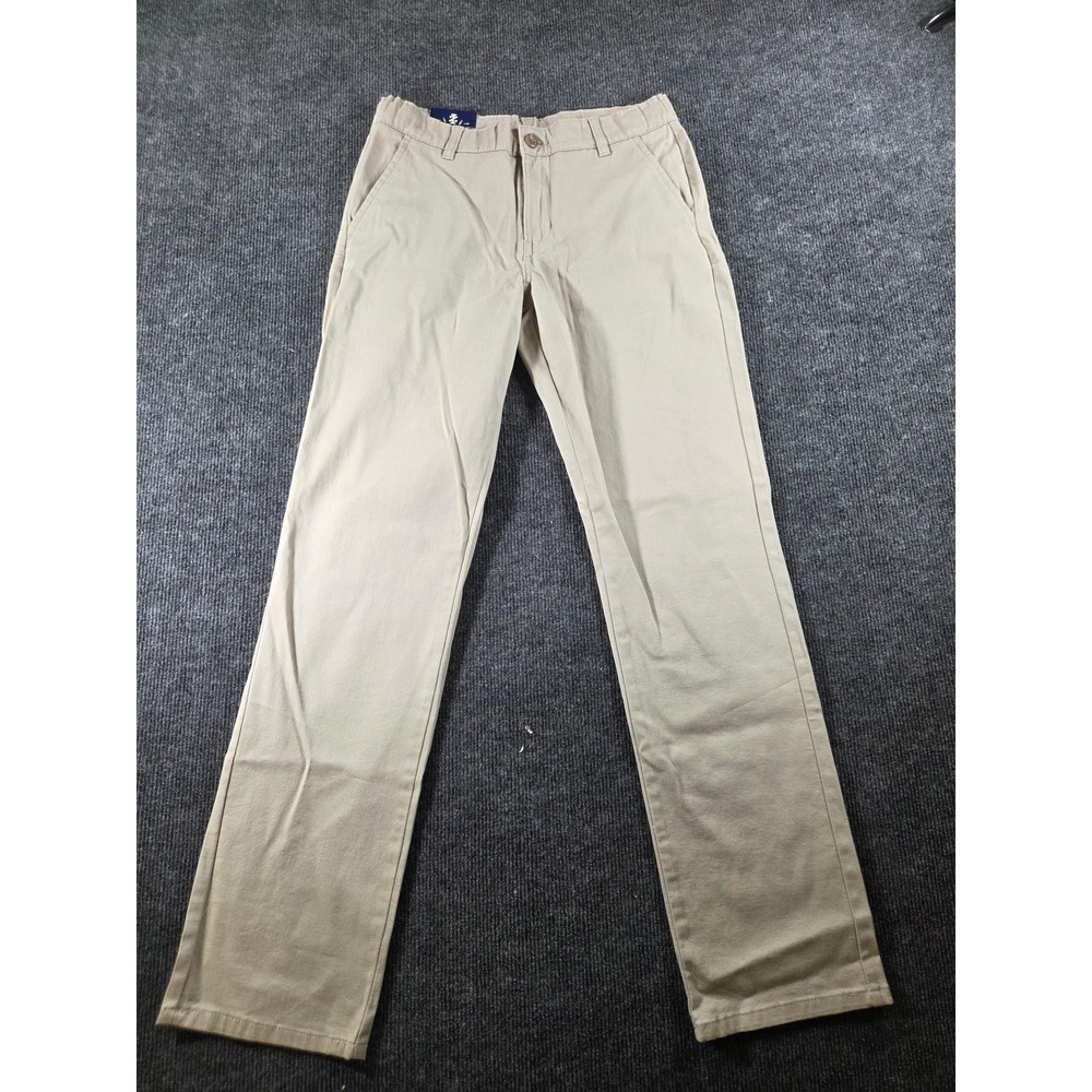 IZOD Boys‎ Chino Pants Size 18 Regular Khaki Tan Stretch Flat Front New